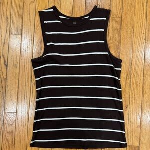GAP brown Tank Top with White Stripes